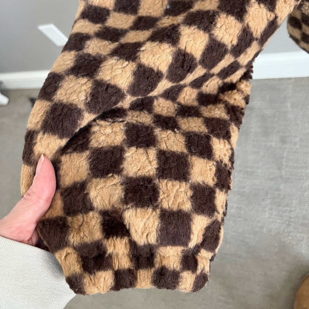 Brown and Tan Checkered Hoodie - Picture 4 of 9